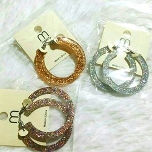 ☄Melody Glitter-O-Cite Hoop Earrings